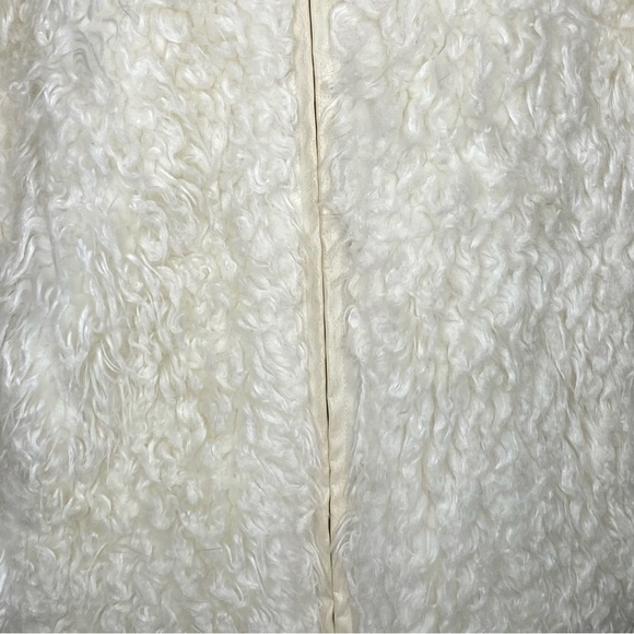 Giacca Gallery Women's Faux Fur Fluffy Winter Coat L White Pockets Lined Zipper - Picture 4 of 13